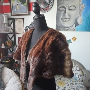 Vintage Brown Fur Stole/Wrap